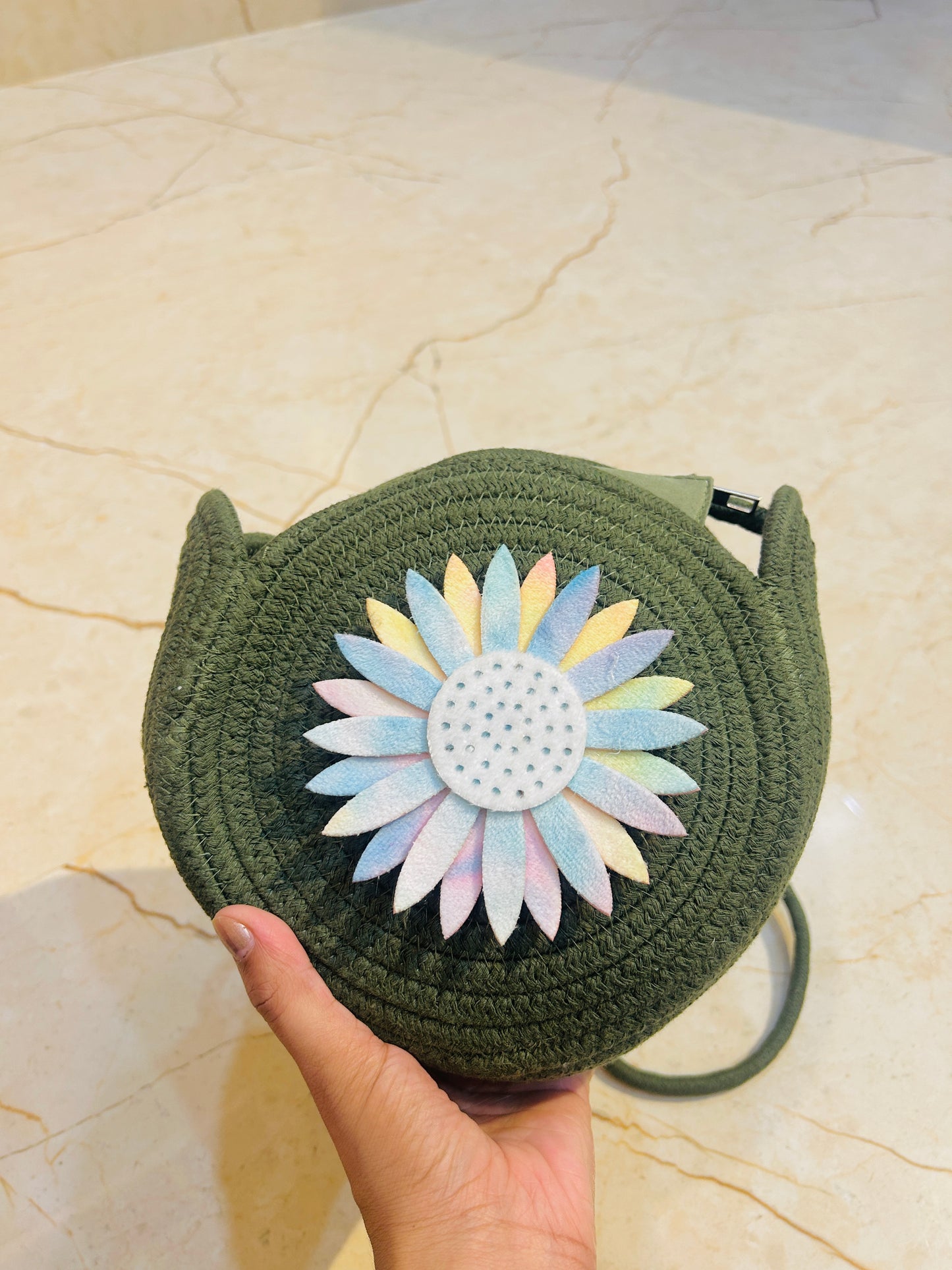 Jute side sling bag